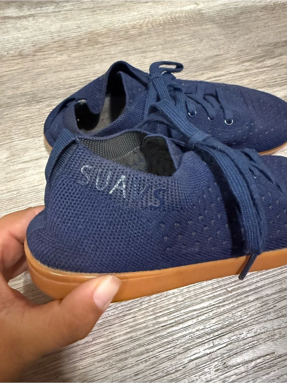 SUAVS The Zilker Knit Lace-Up Women's Sneakers in Royal Blue with Gum Sole